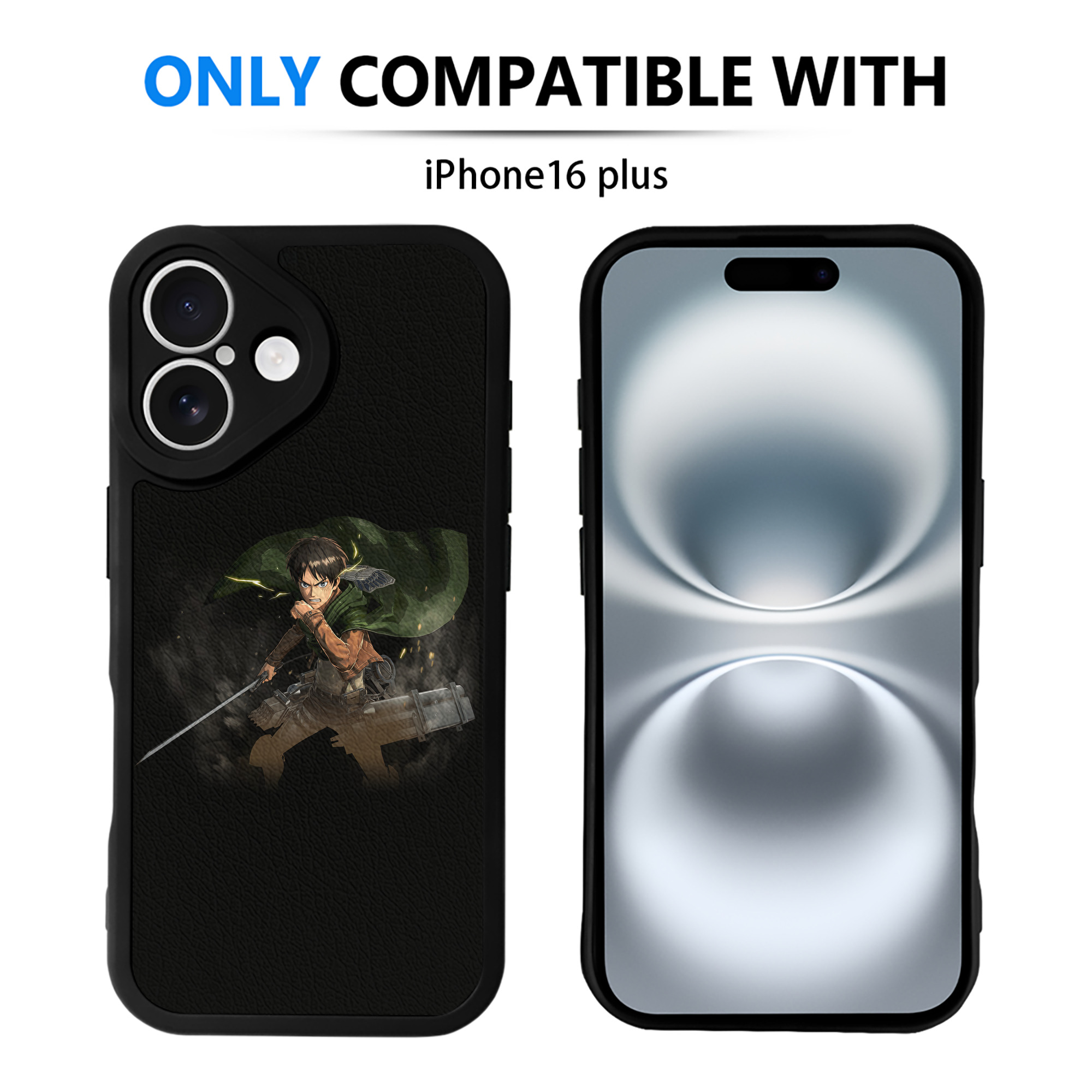 （画像用） 進撃の巨人 エレン･イェーガー Attack on Titan Eren Jäger 【iPhone 16シリーズ対応】シリコンスマホケース（レザー調） 材質：シリコン